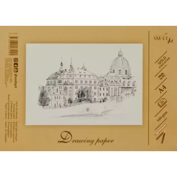 Kresliaci a skicovací papier SMLT A4, 160 g/m², 20 listov, lepený