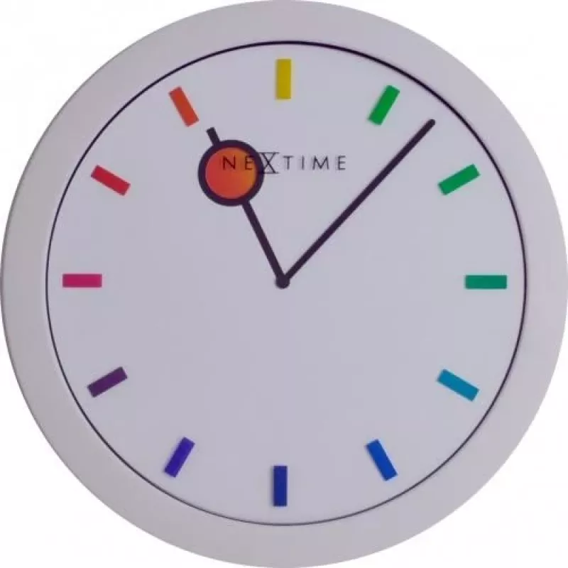 NeXtime hodiny 3048 Color Change, Ø28 cm, nástenné, biela/viacfarebná