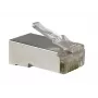 RJ45 konektor samec A-LAN WT003, hliníková farba, 2 g, pre ukončenie sieťových káblov