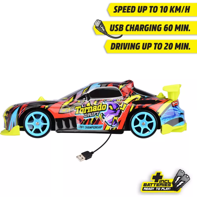 RC auto Dickie Tornado Drift RTR 2,4 GHz – hotové driftové auto