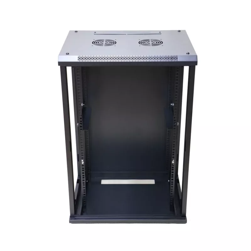 Nástenný rack Extralink racková skriňa 18U 600x600 čierna kľúčový zámok