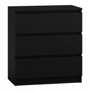 Komoda top e shop M3 CZERŃ — 3 zásuvky, drevotrieska, 700×400×770 mm, čierna
