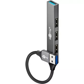 Goobay USB hub 74456 Type-A 5000 Mbit/s svetlosivý