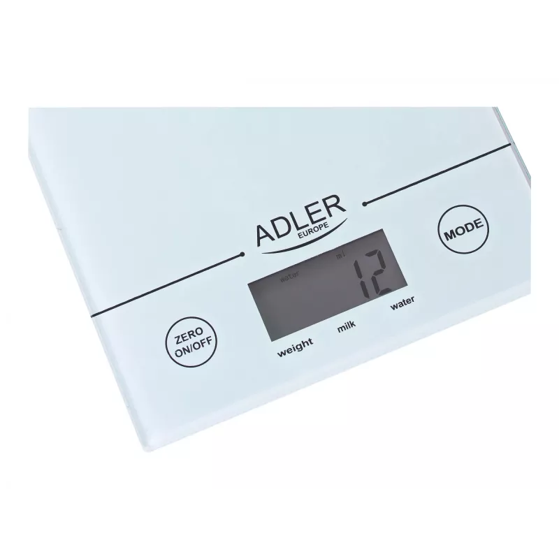 Adler AD 3138 w kuchynská váha elektronická kuchynská váha biela doska štvorcová