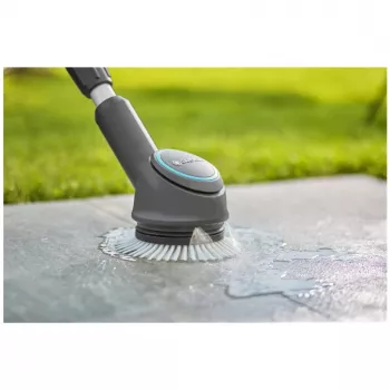 GARDENA kotúčová kefa Soft, pre akumulátorový multičistič AquaBrush, umývacia kefa (sivá/tyrkysová)