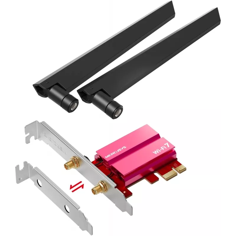 PCIe Tri-Band WiFi 7 adaptér MERCUSYS MA47BE — vysokorýchlostné WLAN pripojenie
