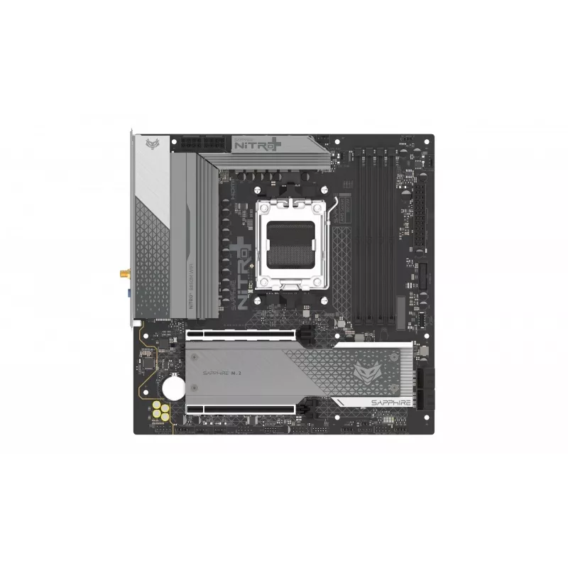Základná doska Sapphire NITRO+ B850M WIFI — AMD B850, socket AM5, micro ATX, DDR5, 4x DIMM, Wi‑Fi 6, 2,5Gb LAN, 2x M.2