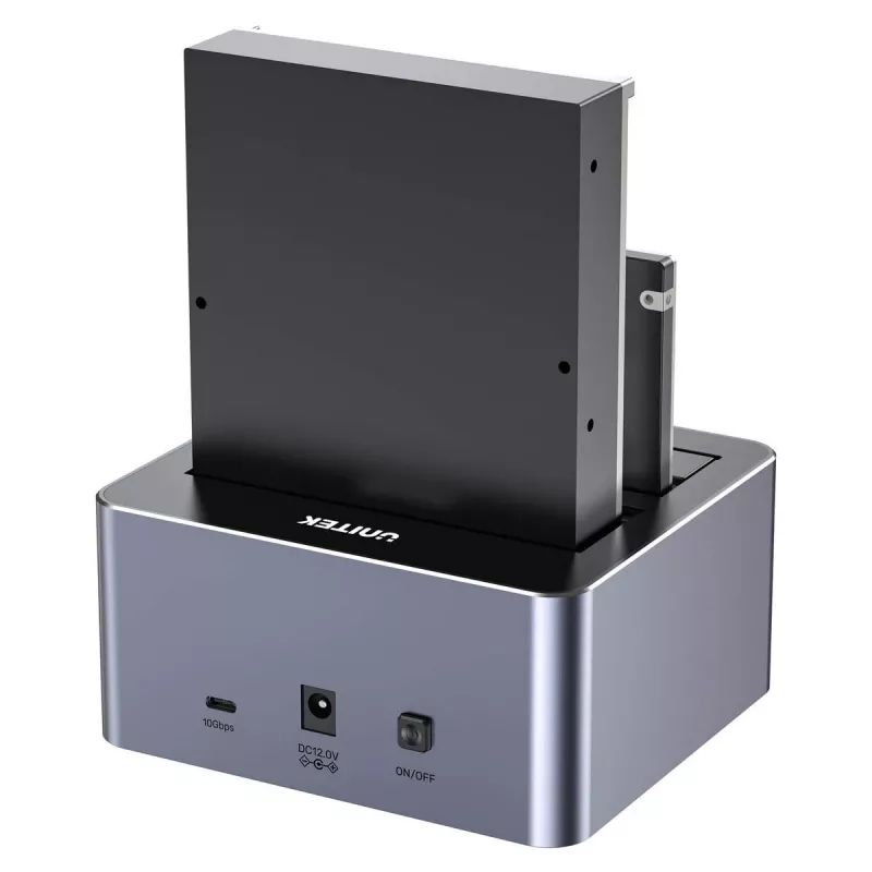 Dokovacia stanica Unitek 51642 pre 2,5 inch/3,5 inch SATA disky, USB-C 10 Gbit/s, 2 pozície, hliník