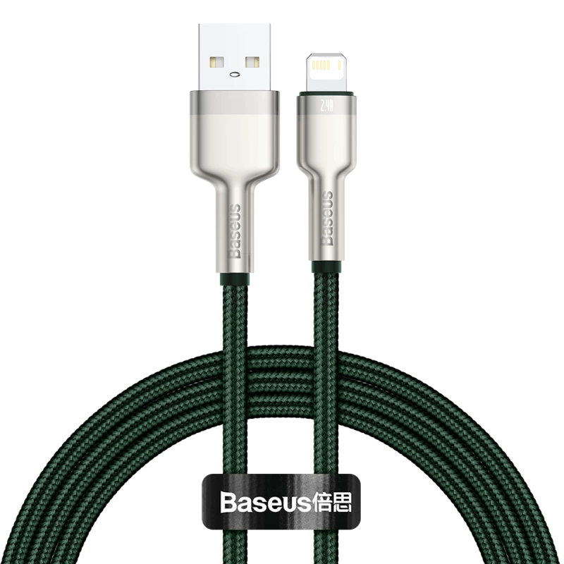 Kábel USB-A na Lightning Baseus 1 m, zelený