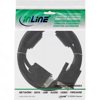 InLine DVI-A kábel 12+5 samec / 15-pinový HD samec VGA 2 m