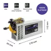 Qoltec 50350 napájací zdroj 1850W PCI-E | 80 Plus Platinum | Gaming Miner