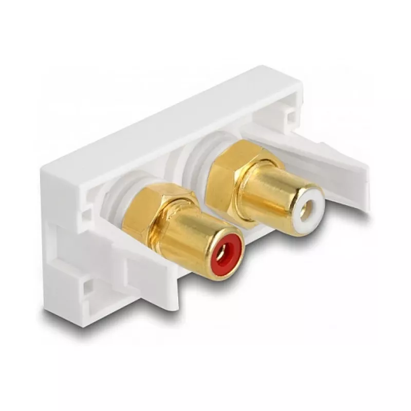 DeLOCK Easy 45 zásuvka 2 x RCA biela ABS