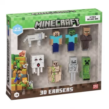 MINECRAFT 3D guma - balenie 8 ks Deluxe box Ver.A