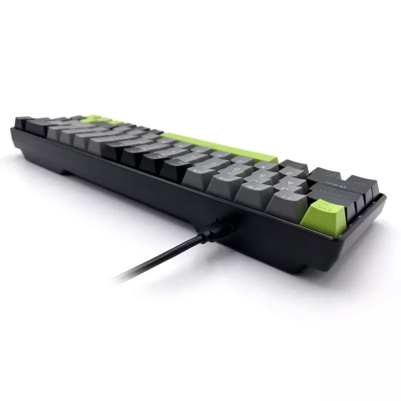 Mechanická klávesnica MEDIA-TECH MT1260 Red Core MX60, 60% formát, spínače CHERRY MX Red, RGB podsvietenie, USB, zelená