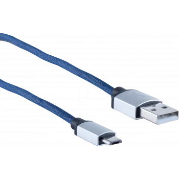 USB kábel ShiverPeaks BS14-50029 2m USB A Micro-USB B modrý
