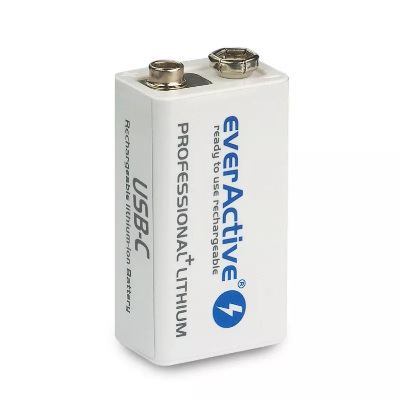Nabíjateľná batéria everActive 6F22/9V Li-ion 550 mAh s USB TYPE C