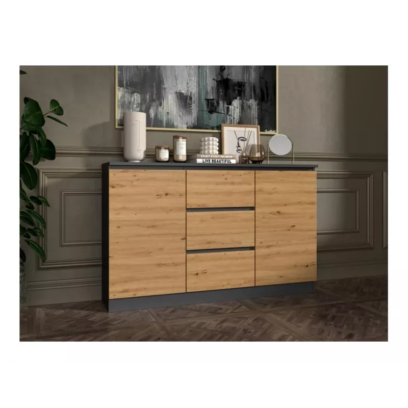 2D3S komoda 120x30x75 cm, antracit/artisan