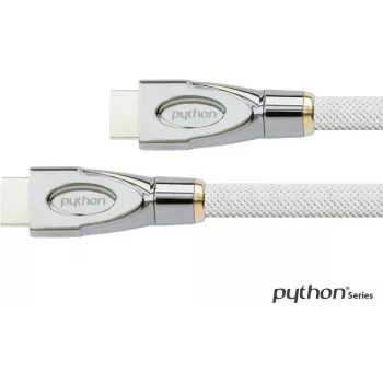 Prepojovací kábel High-Speed-HDMI® s Ethernet 4K2K / UHD, AKTÍVNY, 24K pozlátené kontakty, OFC, nylonový oplet biely, 30m, PYTHON® Series (GC-M0170)
