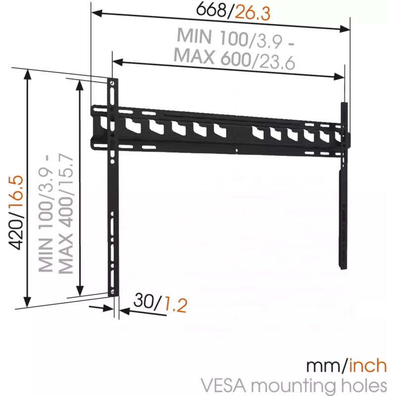 Vogels | nástenný držiak | MA4000-A1 | pevný | 40-80 | maximálna nosnosť 80 kg | čierny