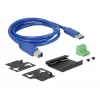 Delock 63309 externý priemyselný USB hub, 4 x USB 3.0 Type-A, ochrana ESD 15 kV, kovové puzdro, montáž na stenu