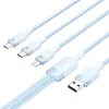 Kábel USB 2.0 A na 3-in-1 3A Vention CTPLG 1,5 m modrý – dáta a nabíjanie