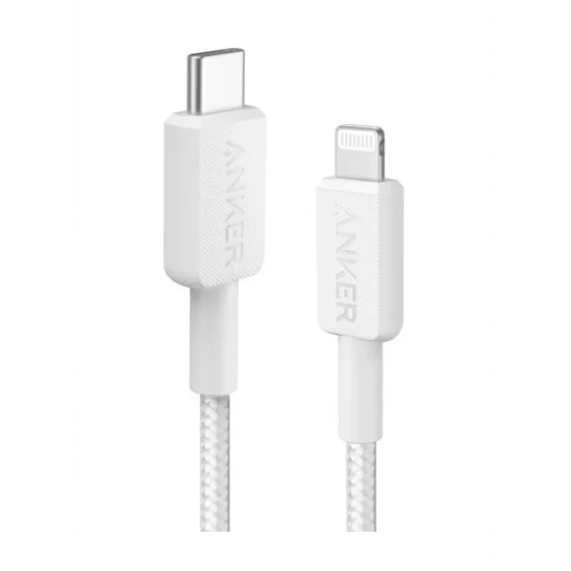 Lightning kábel Anker A81B5G21 — 0,9 m, USB‑C na Lightning, biely