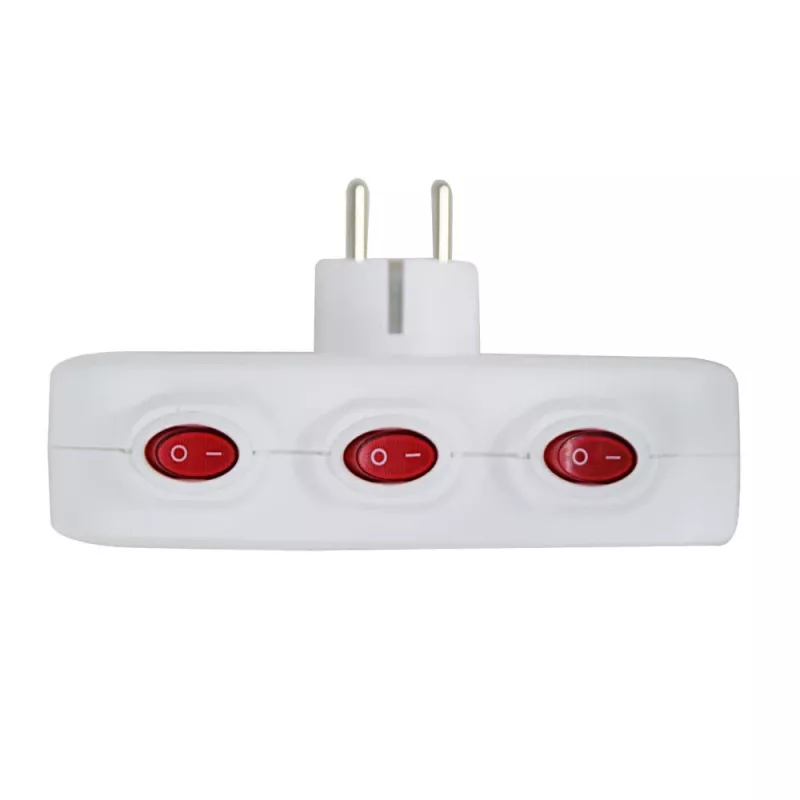 Esperanza ELK307W elektrický rozdeľovač, 3 zásuvky s vypínačom, biely