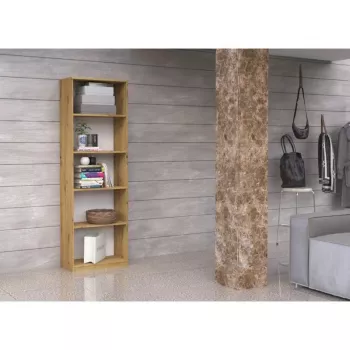 Knižnica Top R40 ARTISAN, dub, 5 políc, 400×300×1820 mm, rám z drevotriesky