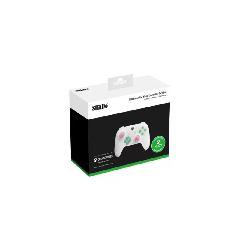 8BitDo Ultimate Mini Wired ovládač Xbox RET00505, priehľadne biely