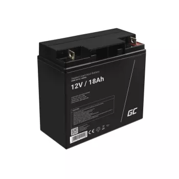 Nabíjateľná uzavretá olovená batéria Green Cell AGM09 12 V 18000 mAh, čierna, 167×77×181 mm, 4,8 kg