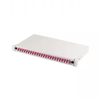 Patch panel DIGITUS DN-96432-4 19 palcov 1HE 24× LC Duplex OM4 sivý