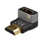 Goobay 72011 HDMI™ uhlový adaptér 270° vertikálny, 8K @ 60 Hz, pozlátený, čierny, strieborný | Goobay