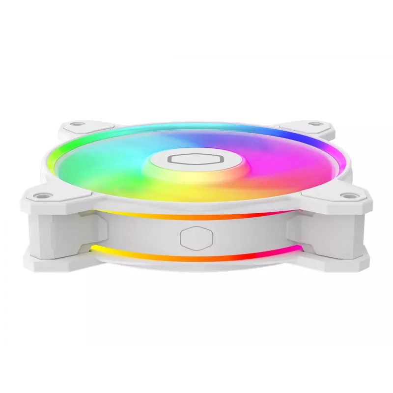 Cooler Master MasterFan MF120 Halo2 White Edition MFL-B2DW-21NP2-R2 skrinkový ventilátor ARGB 120 mm, 27 dB, 51,88 CFM, biely