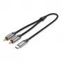Vention USB-C na 2RCA konektor samec audiokábel, 1m