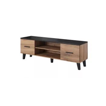 Cama TV stojan LOTTA 160 2D2K dub wotan/matná čierna