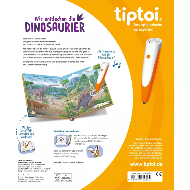tiptoi Wir entdecken die Dinosaurier, učebnica
