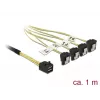 SCSI kábel DeLOCK 85685 čierny žltý 1 m 1 x Mini SAS HD SFF-8643 4 x SATA 7 Pin