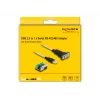 DeLOCK 63465 Adaptér USB 2.0 Type-A na sériový RS-422/485, 6-pólová svorkovnica, 1,8 m, čierny/priehľadný