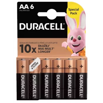 Balenie batérií Duracell Basic AA / LR6 — 6 kusov (alkalické)