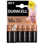 Balenie batérií Duracell Basic AA / LR6 — 6 kusov (alkalické)