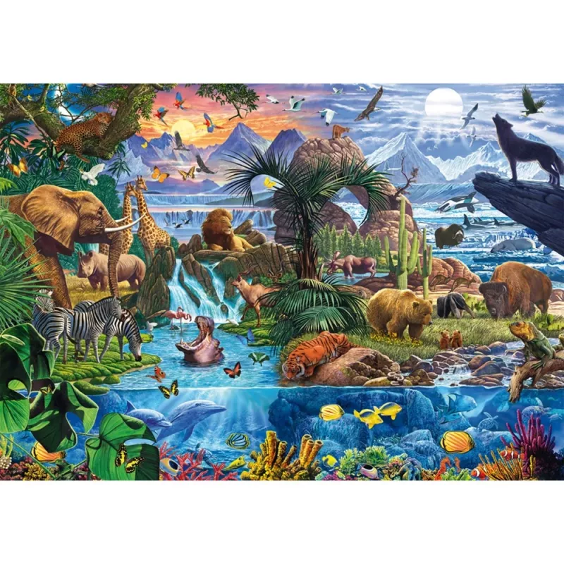 Jigsaw Puzzle 1000 ks, schmidt spiele Panorama of the Animal World, model 58866