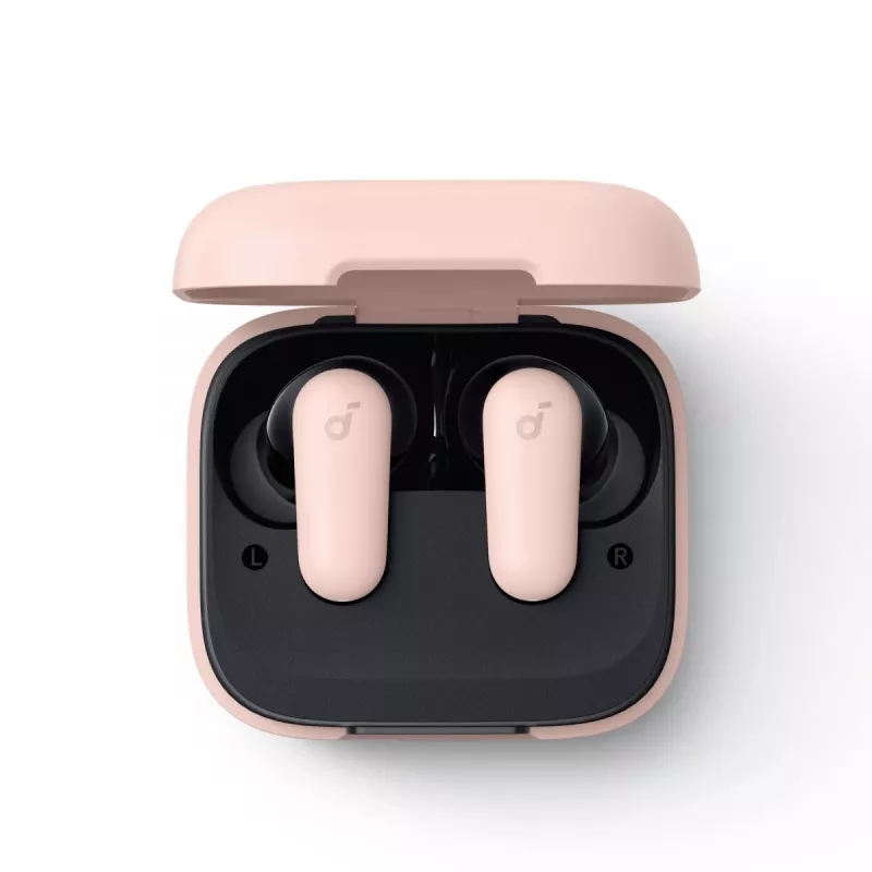 Headset Anker P30i bezdrôtový in-ear headset na hovory a hudbu, USB Type-C, Bluetooth, svetloružová