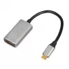 IBOX USB-C na HDMI adaptérový kábel, model IACFAK, USB-C (konektor samec) na HDMI (konektor samica), 4K 60 Hz, rovný konektor, strieborný