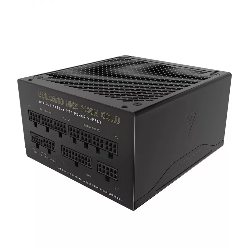 Napájací zdroj MODECOM VOLCANO HEX GOLD 750W, 80 PLUS Gold, ATX 3.1, modulárny, 14 cm ventilátor
