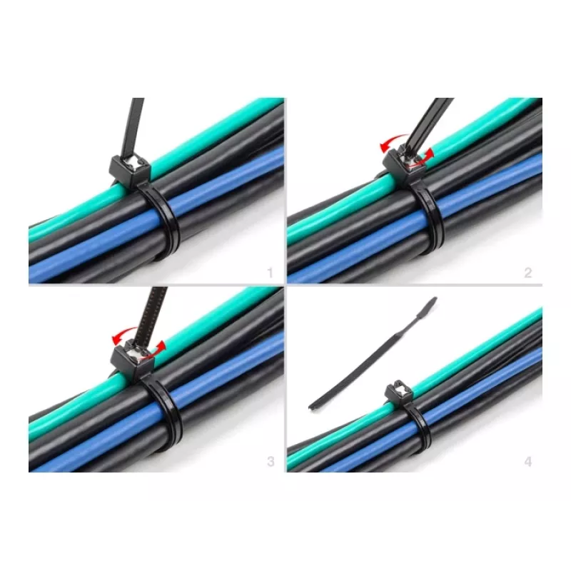 Káblové viazače DeLOCK 200x4,8 mm 50 kusov čierne