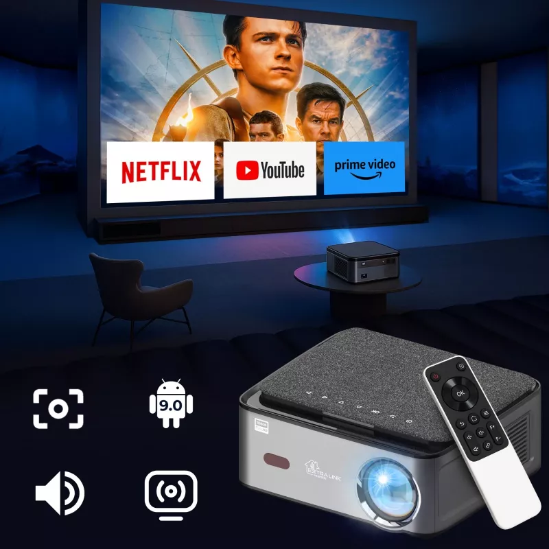 Extralink Projektor Smart Life Vision Pro 450 ANSI, 1080p, Android 9.0