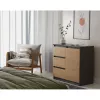 Komoda Top e shop Topeshop 1D3S 80×40×75 cm, antracitová artisan dub matná