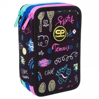 Trojposchodové puzdro na perá s výbavou CoolPack Jumper 3 TENNIS STAR