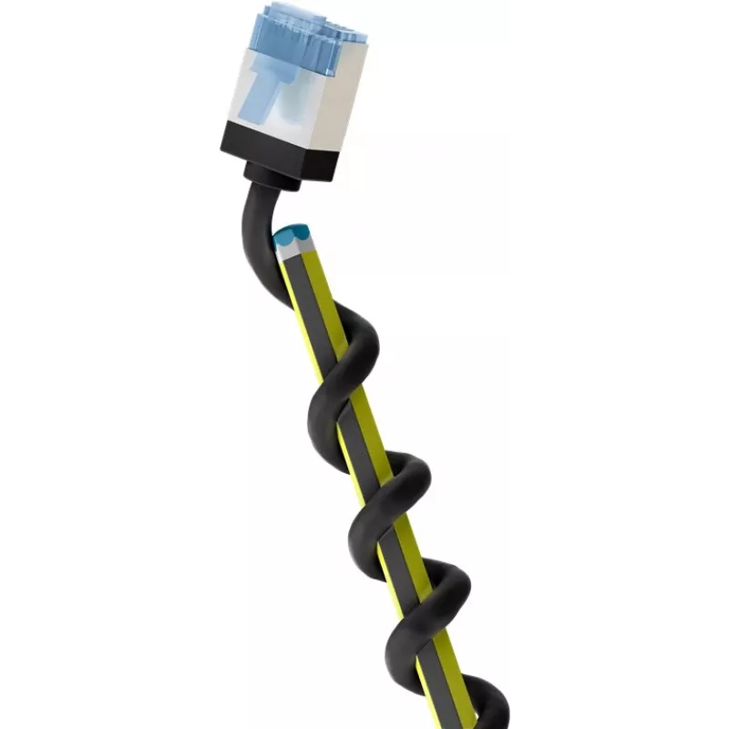 Goobay ultra-flexibilný CAT 6A patch kábel tenký U/FTP čierny - extra krátky konektor samec (74316)