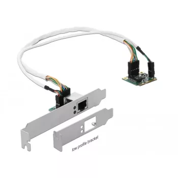 DeLOCK Mini PCIe I/O PCIe half size 1 x Gigabit LAN Low Profile – sieťový adaptér – PCIe Half Mini Card – Gigabit Ethernet x 1 (95265)